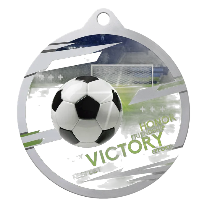 Soccer Inspire Medal - Silver, 2 3/4"