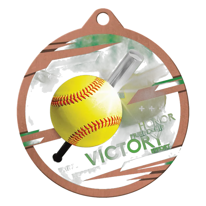 Softball Inspire Medal - Bronze, 2 3/4"