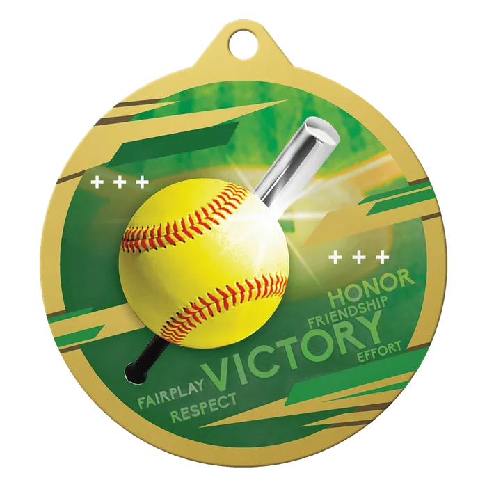 Softball Inspire Medal - Gold, 2 3/4"
