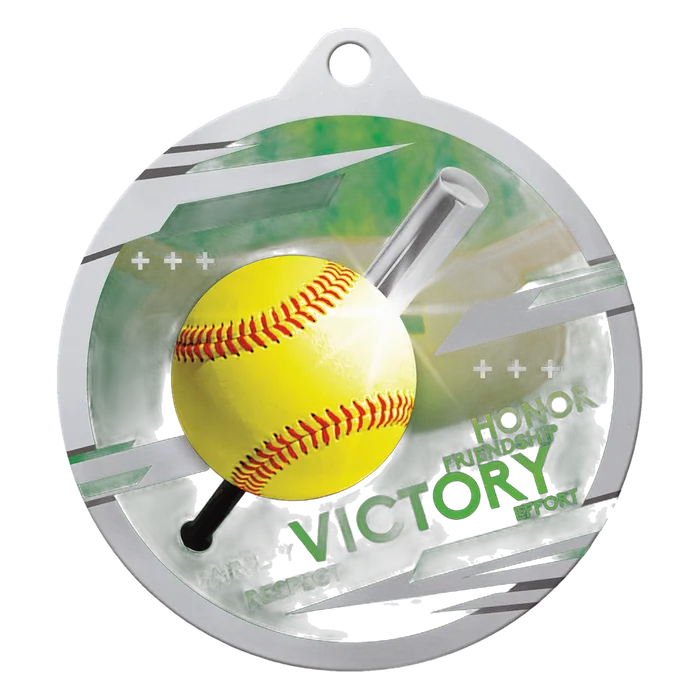 Softball Inspire Medal - Silver, 2 3/4"
