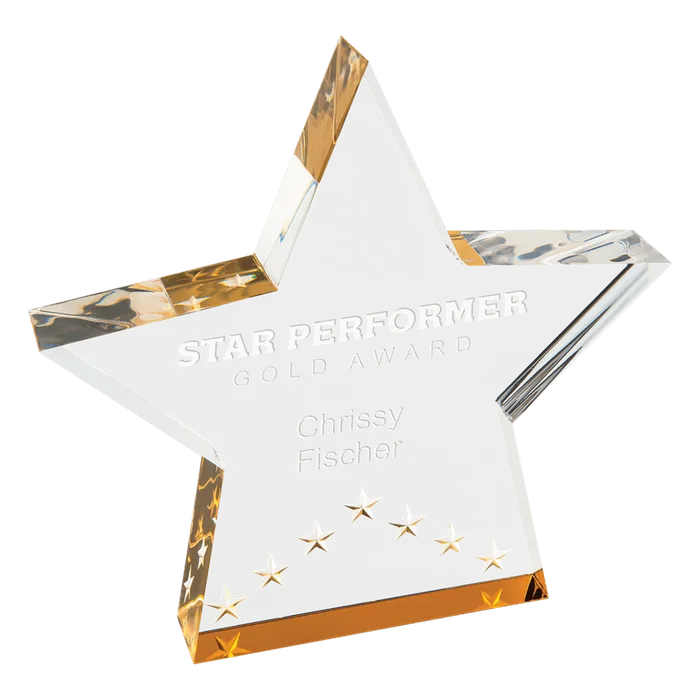 Large Gold Star Performance Acrylic