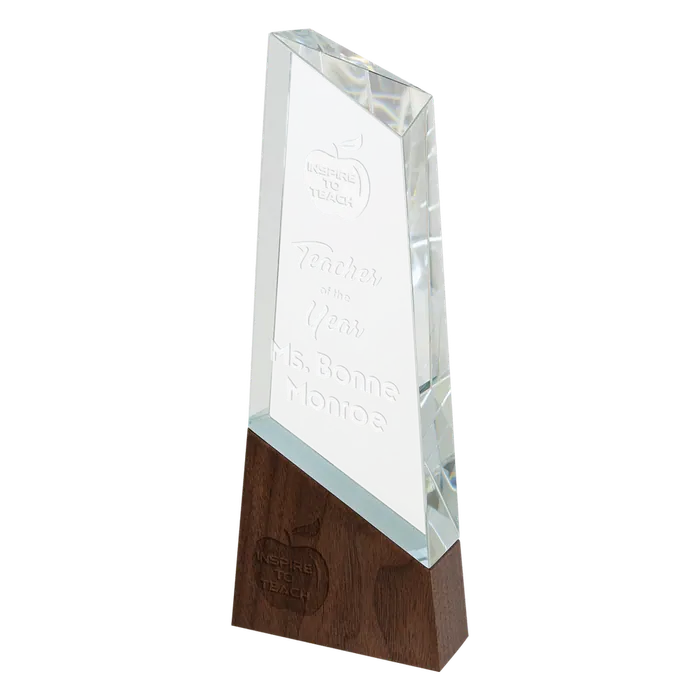 Peak Sierra Glass with Walnut Base, 9 3/4"
