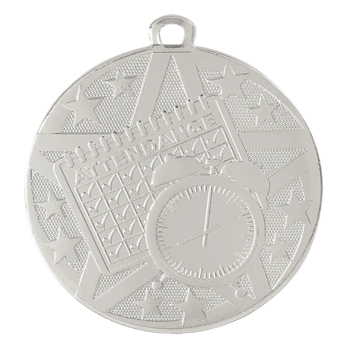 Perfect Attendance Superstar Medal-Silver