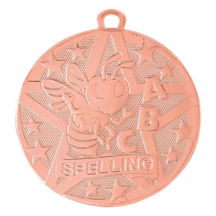 Spelling Ten Star Medal-Bronze, 2"