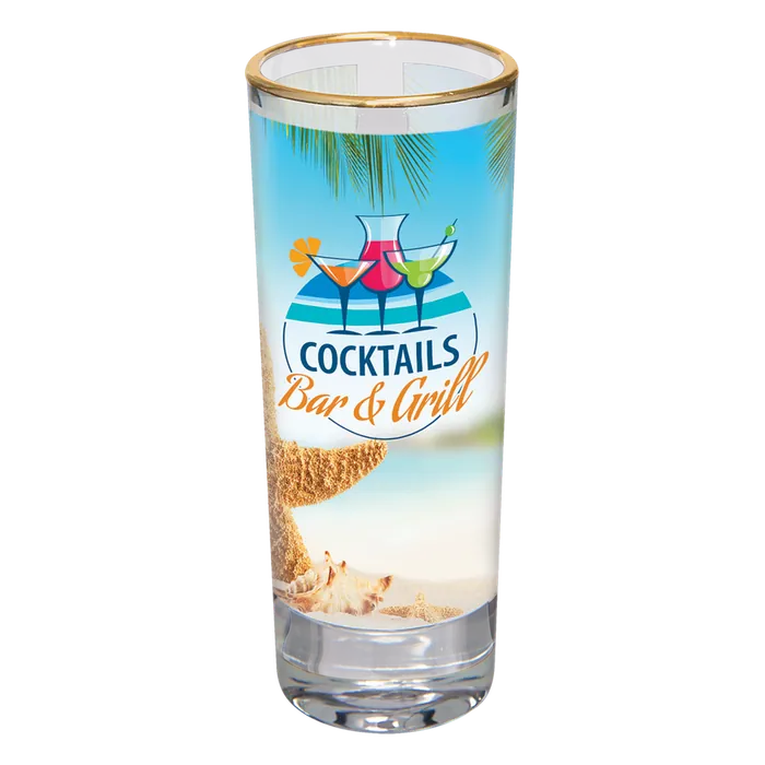 2 1/2" Glass Shooter with Gold Rim