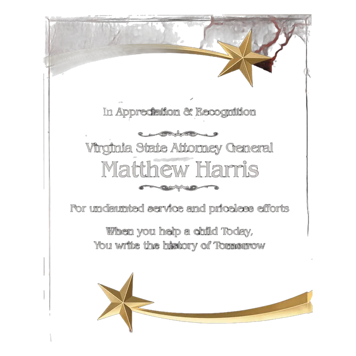 Medium Red Marble Shooting Star Acrylic Plaque