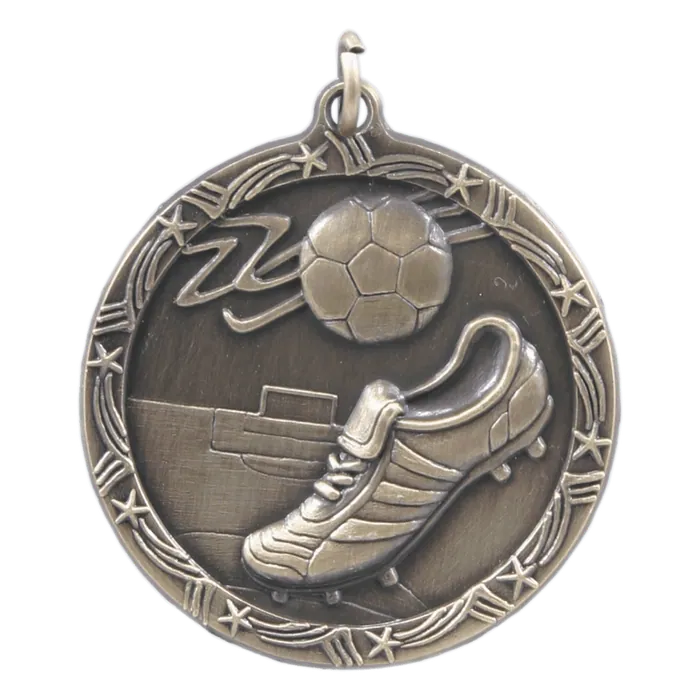 Soccer Shooting Star Medal-Gold, 1 3/4"