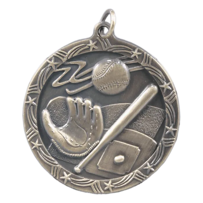Baseball/Softball Shooting Star Medal-Gold, 1 3/4"