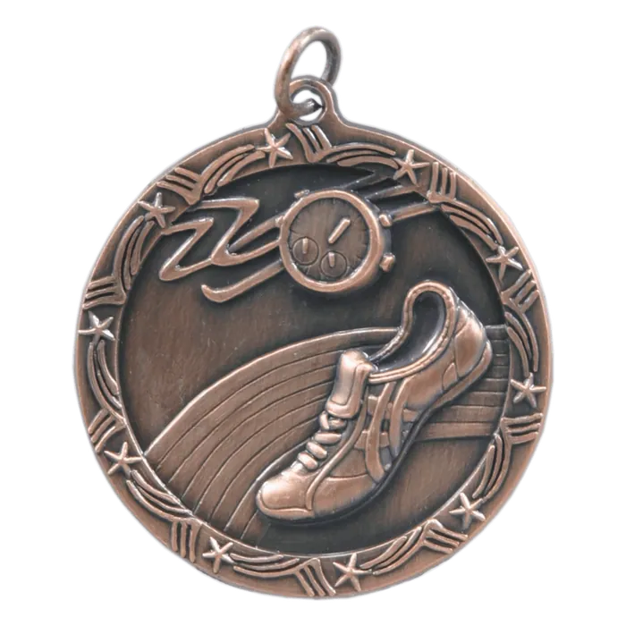 Track Shooting Star Medal-Bronze, 2"
