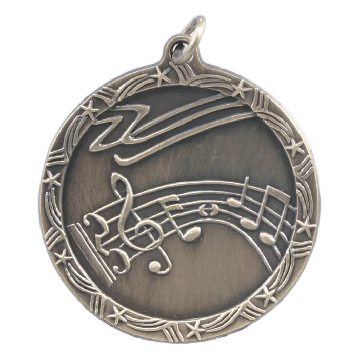 Music Shooting Star Medal-Gold, 1 3/4"