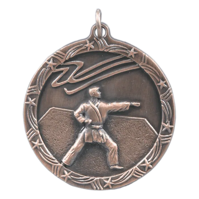Martial Arts Shooting Star Medal-Bronze, 1 3/4"