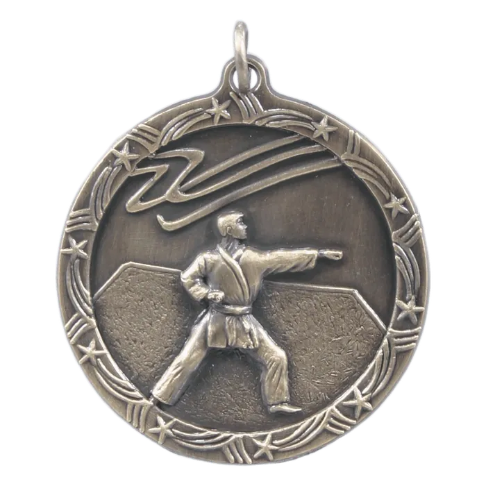 Martial Arts Shooting Star Medal-Gold, 1 3/4"