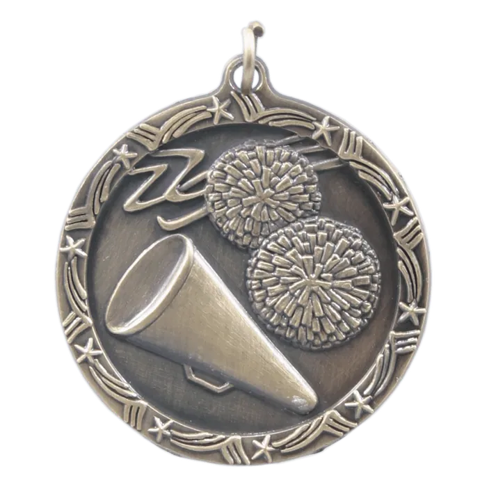 Cheer Shooting Star Medal-Gold, 1 3/4"