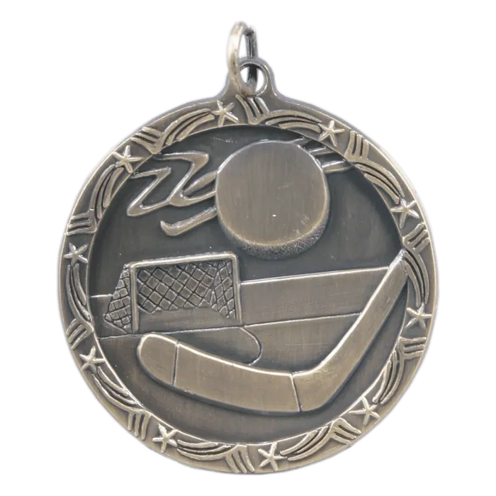 Hockey Shooting Star Medal-Gold, 1 3/4"
