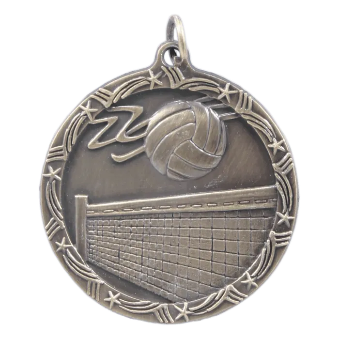 Volleyball Shooting Star Medal-Gold, 1 3/4"