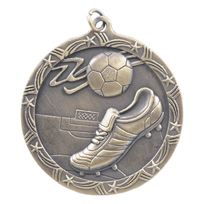 Soccer Shooting Star Medal-Gold, 2 1/2"