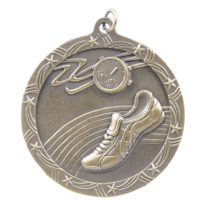 Track Shooting Star Medal-Gold, 2 1/2"