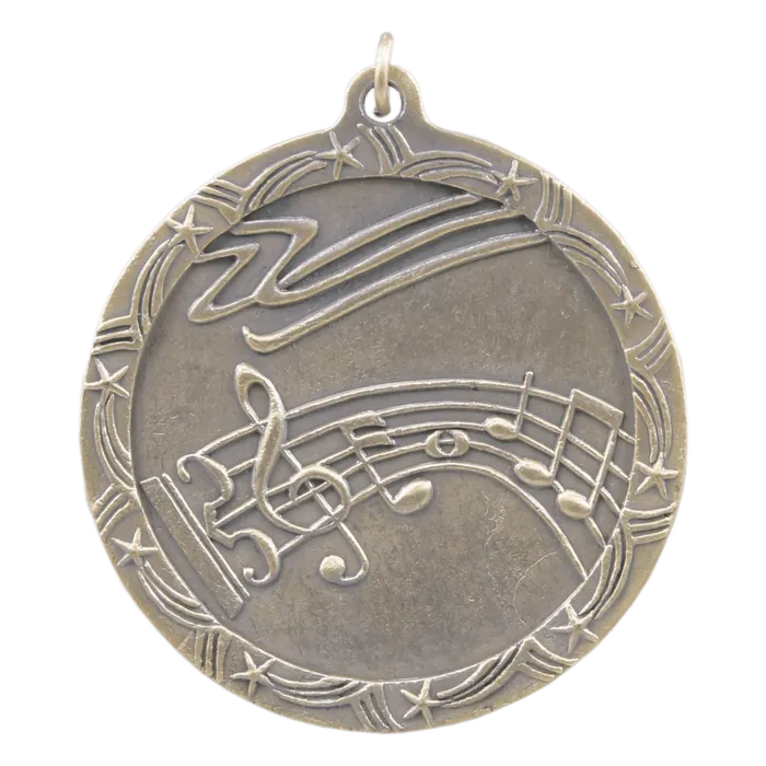 Music Shooting Star Medal-Gold, 2 1/2"