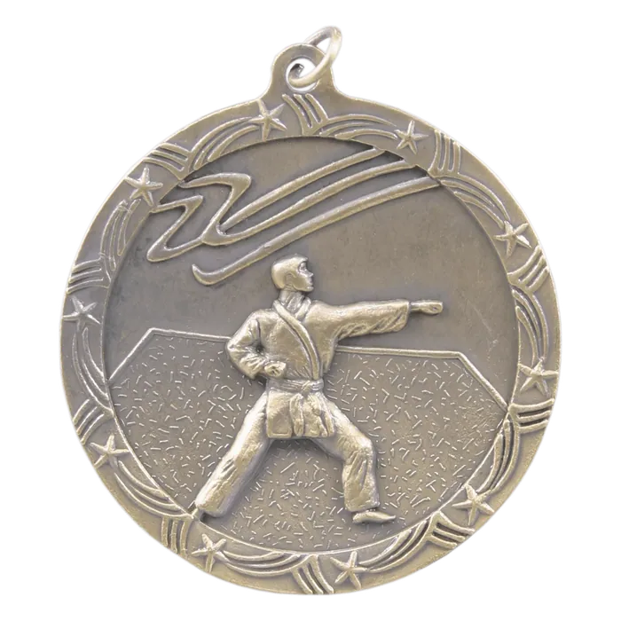 Martial Arts Shooting Star Medal-Gold, 2 1/2"