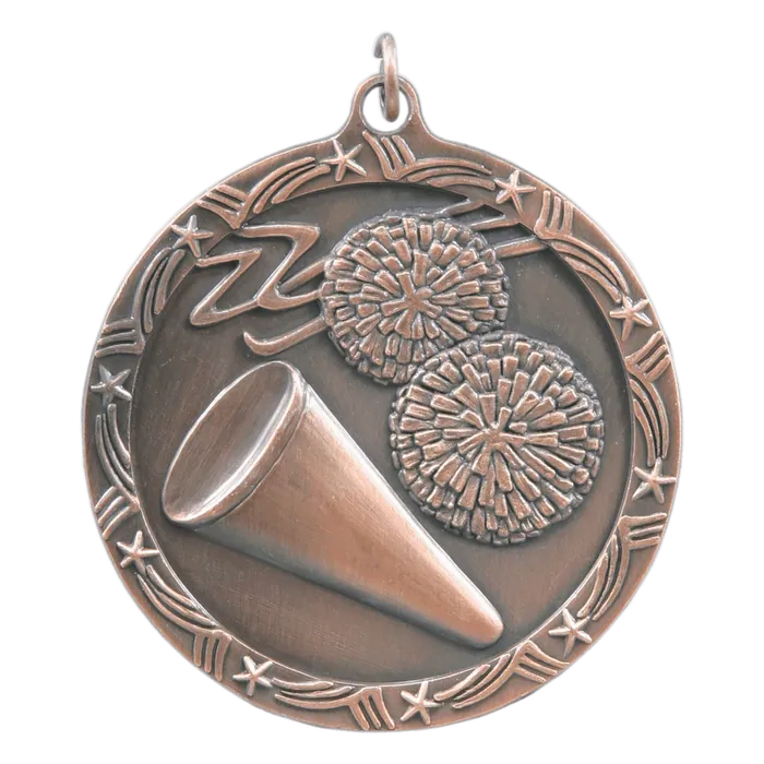 Cheer Shooting Star Medal-Bronze, 2 1/2"
