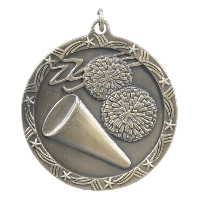 Cheer Shooting Star Medal-Gold, 2 1/2"