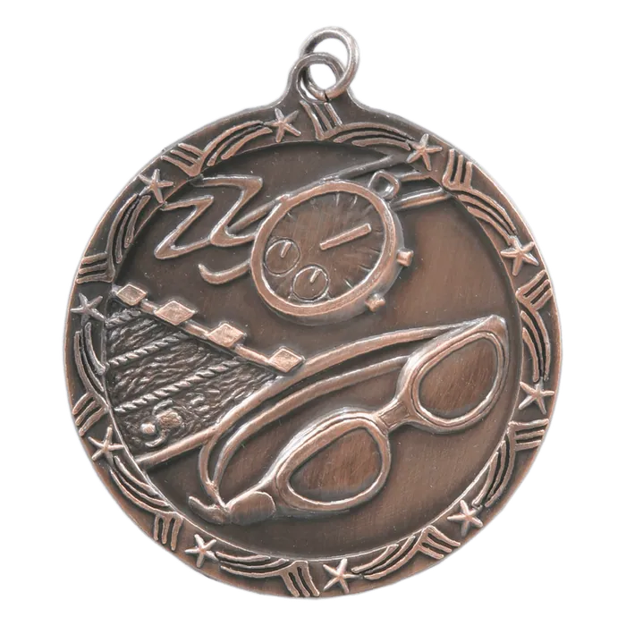 Swimming Shooting Star Medal-Bronze, 2 1/2"
