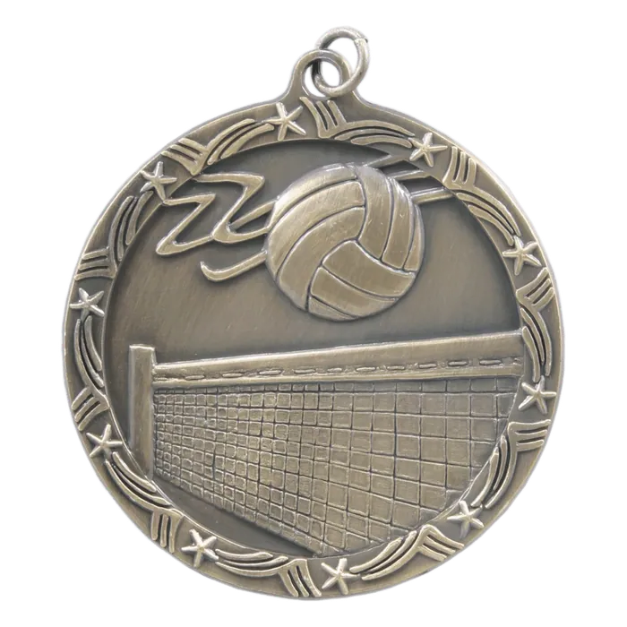 Volleyball Shooting Star Medal-Gold, 2 1/2"