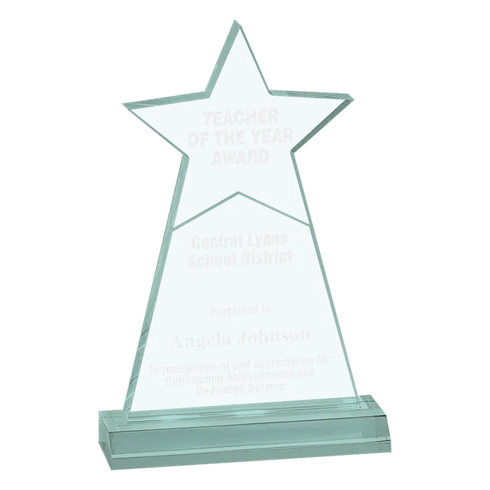Jade Acrylic Star Obelisk