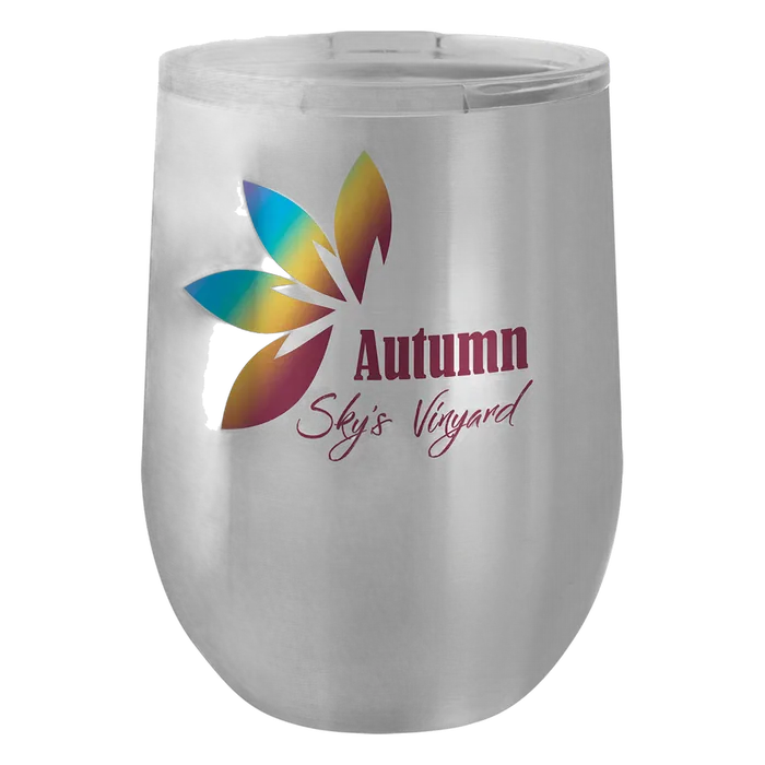 Stainless Steel 12 oz. Polar Camel Full Color Stemless Wine Tumbler