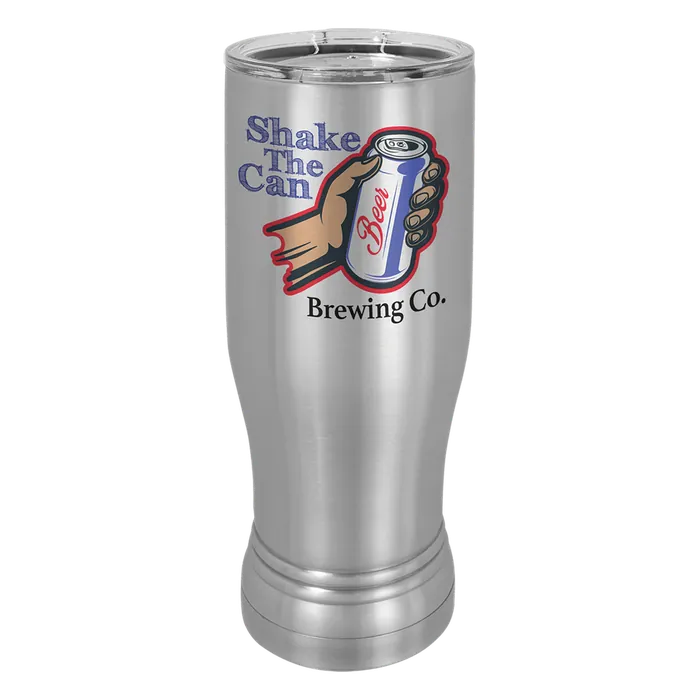 Stainless Steel 14 oz. Polar Camel Full Color Pilsner with Clear Standard Lid