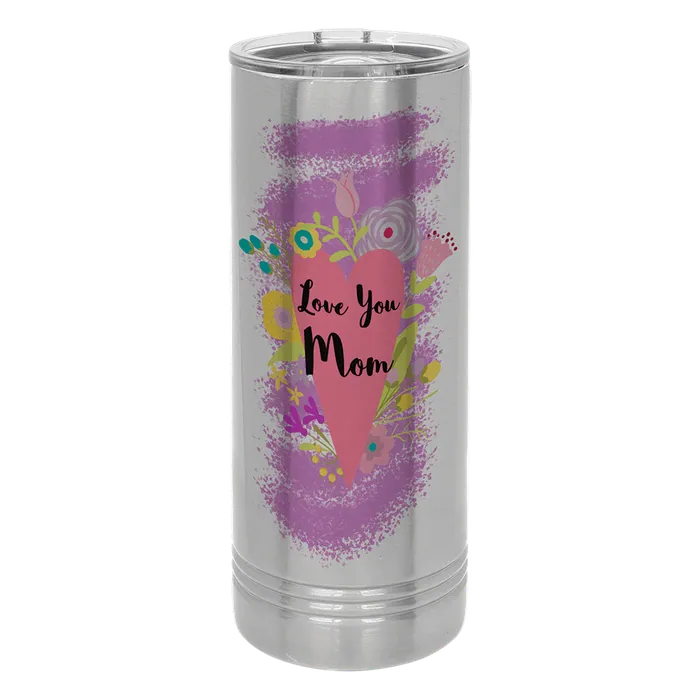 Stainless Steel 22 oz. Polar Camel Full Color Skinny Tumbler with Slider Lid