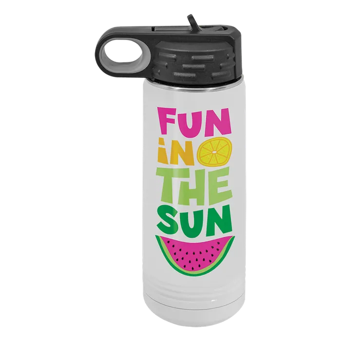 White 20 oz. Polar Camel Full Color Water Bottle
