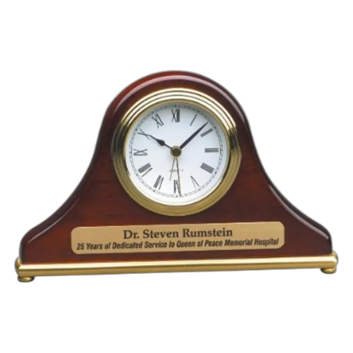 Rosewood Mantel Desk Clock