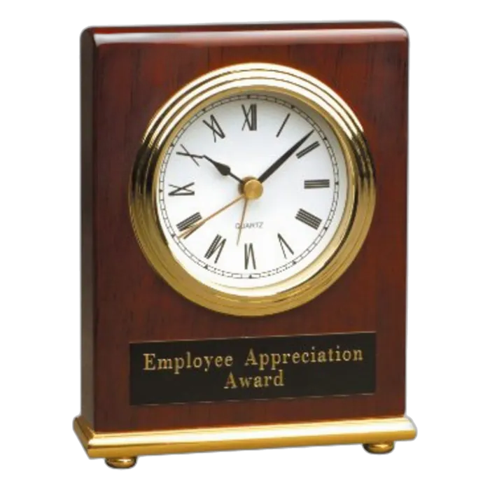 Rectangle Rosewood Piano Finish Desk Clock