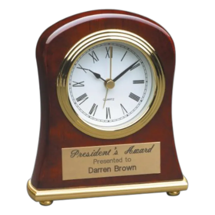 Rosewood Piano Finish Bell Shaped Desk Clock