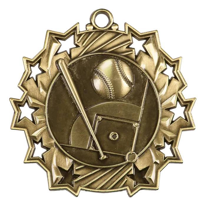 Baseball/Softball Ten Star Medal-Gold