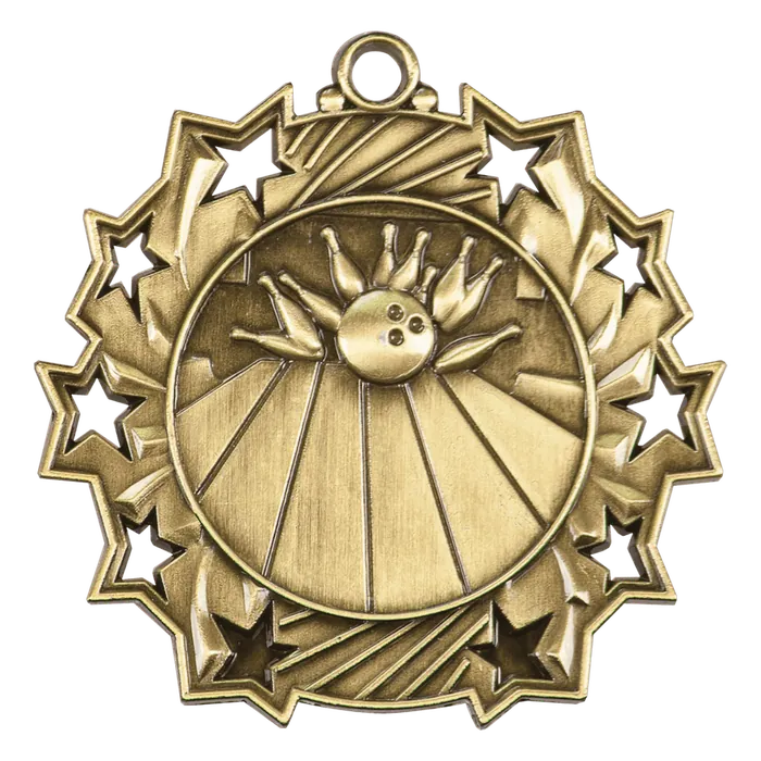 Bowling Ten Star Medal-Gold