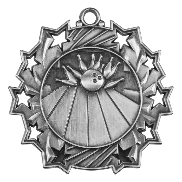 Bowling Ten Star Medal-Silver