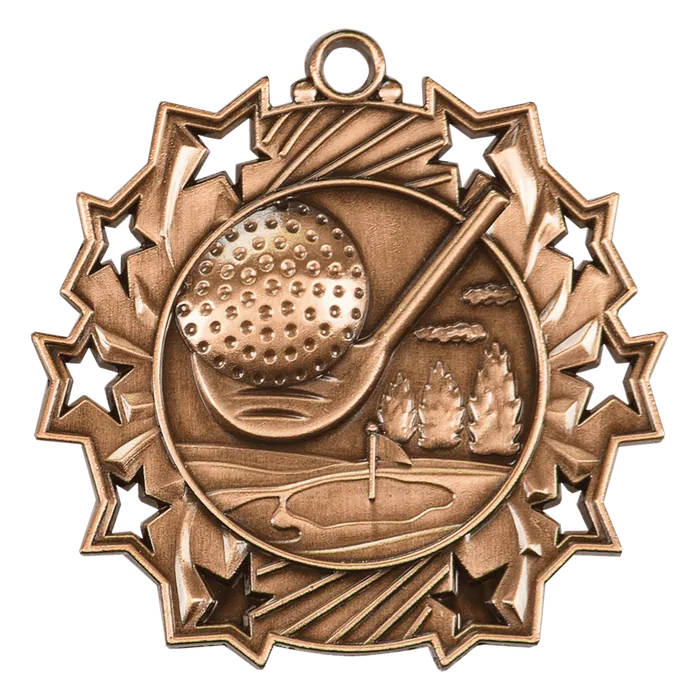 Golf Ten Star Medal-Bronze