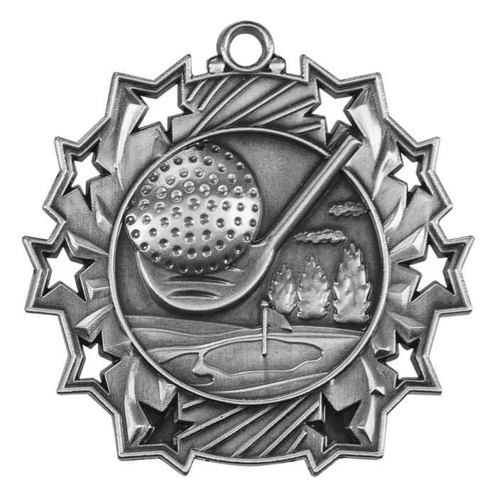 Golf Ten Star Medal-Silver