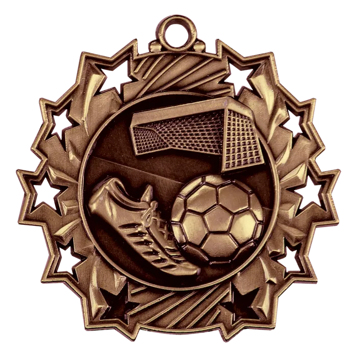 Soccer Ten Star Medal-Bronze