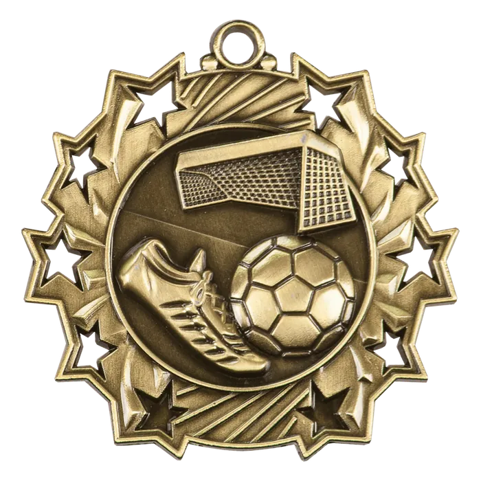 Soccer Ten Star Medal-Gold