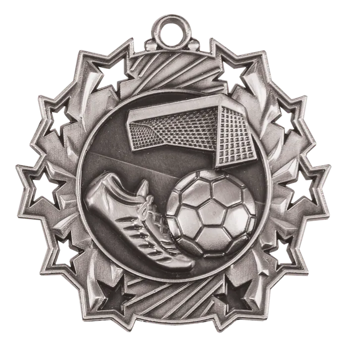 Soccer Ten Star Medal-Silver