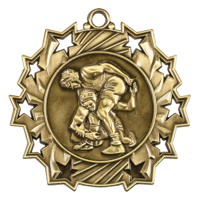 Wrestling Ten Star Medal-Gold