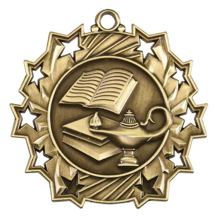 Lamp of Knowledge Ten Star Medal-Gold