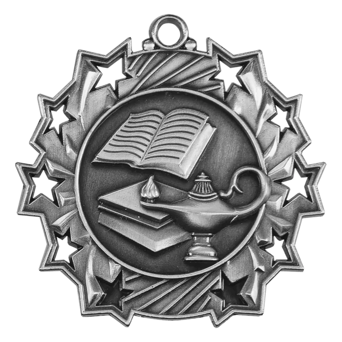 Lamp of Knowledge Ten Star Medal-Silver