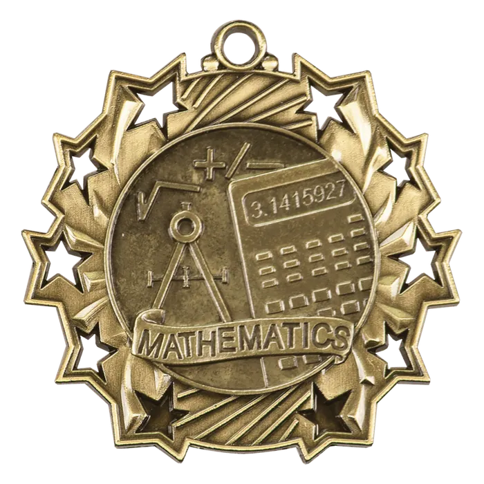 Math Ten Star Medal-Gold