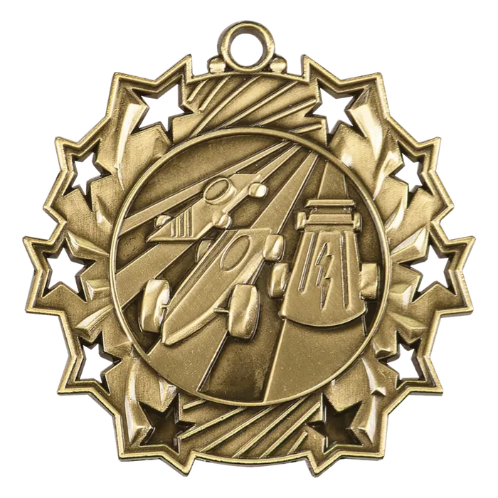 Pinewood Derby Ten Star Medal-Gold