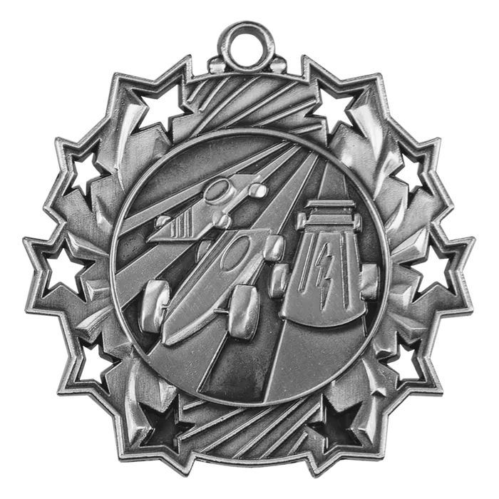 Pinewood Derby Ten Star Medal-Silver
