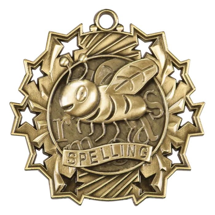 Spelling Ten Star Medal-Gold